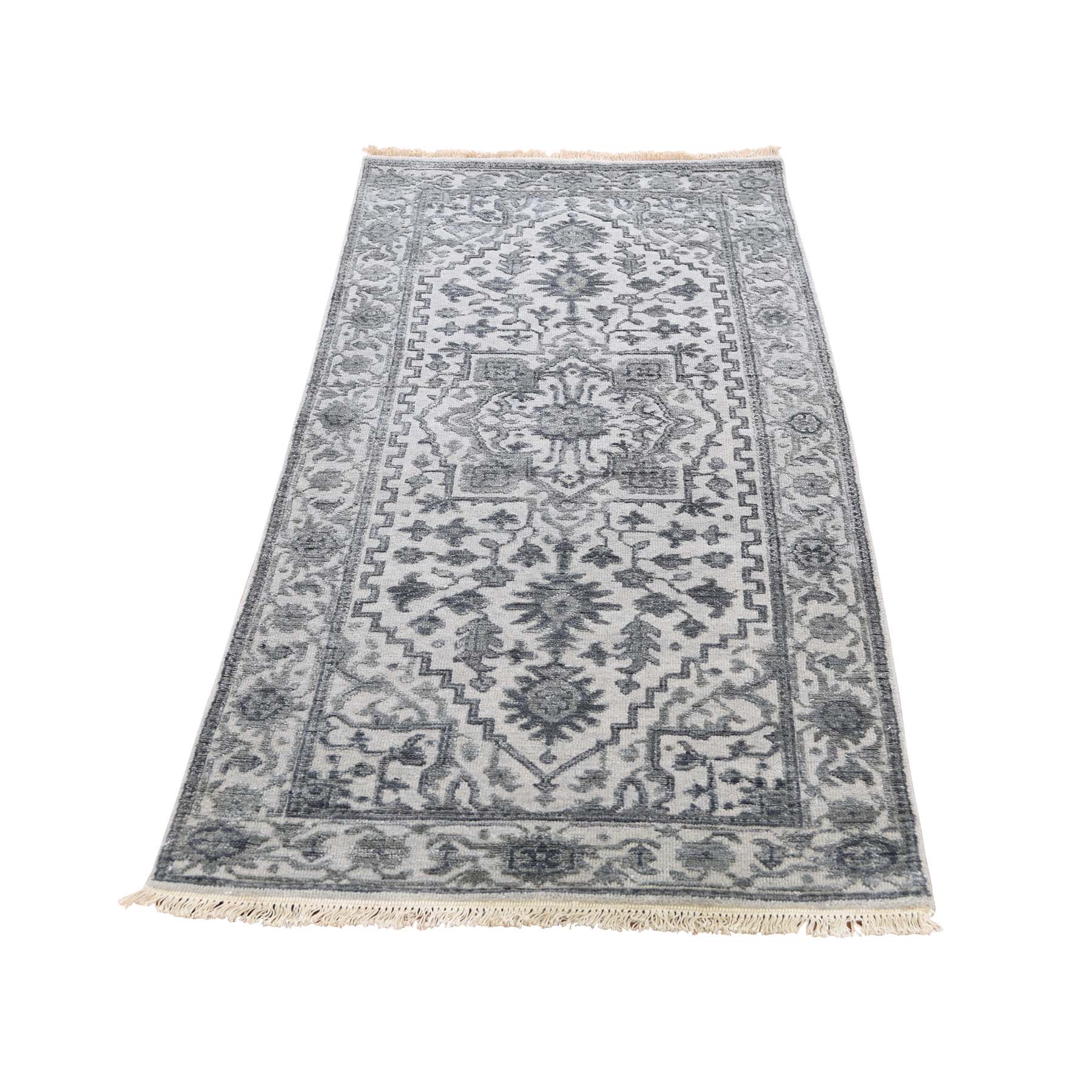 Casual Silk Hand-Knotted Area Rug 2'6